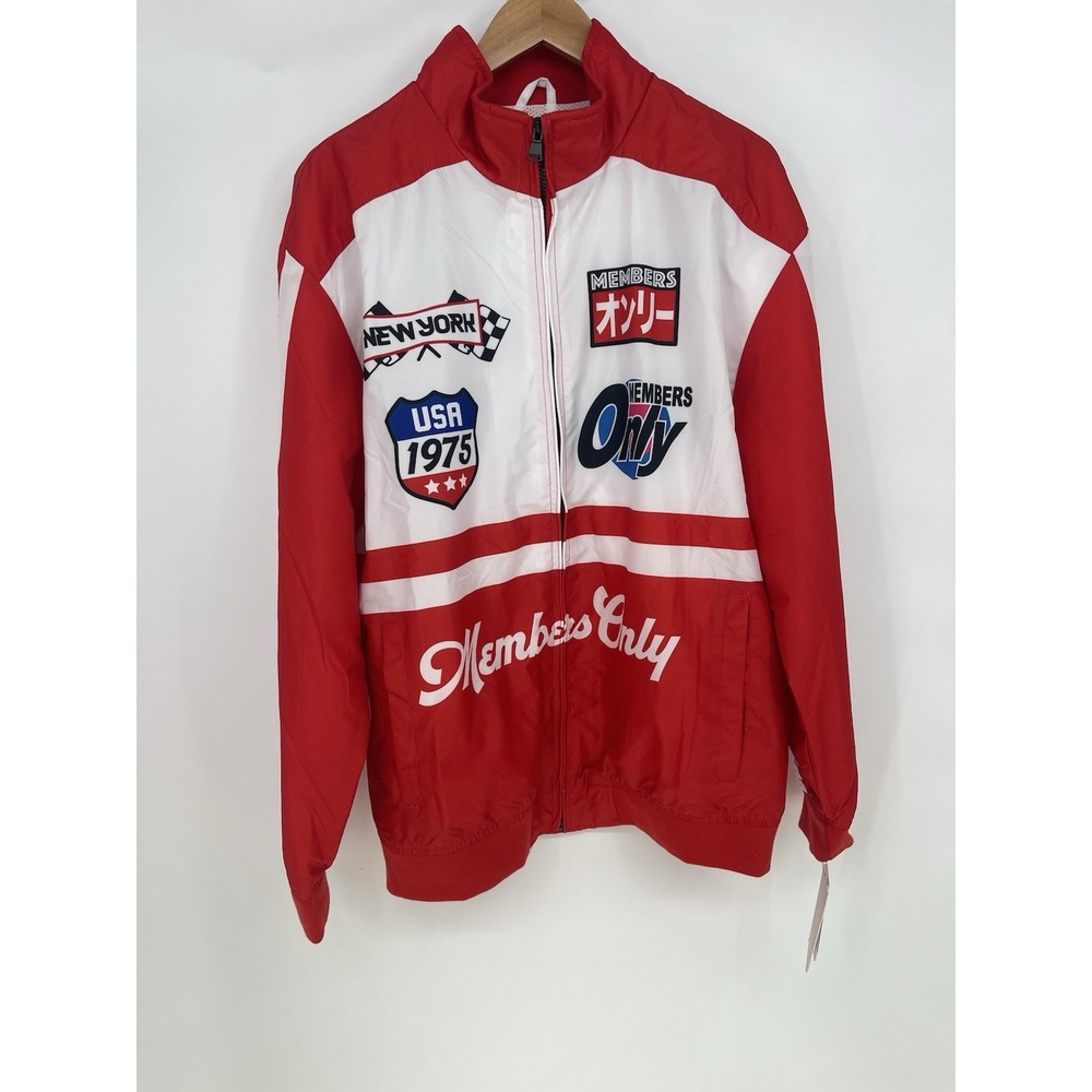 MEMBERS ONLY NEW YORK RED SPORT JACKET SIZE L. NEW